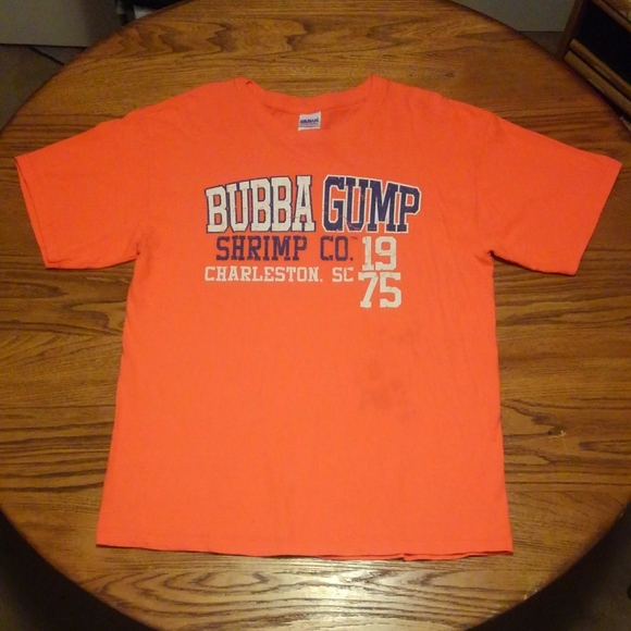 🚢 🦐 Bubba Gump Shrimp Shirt Forrest Est 1975 Large 🔥 90s Movie 🎬 🌳 🇺🇸 USA - Picture 2 of 6
